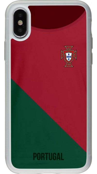 Coque iPhone X / Xs - Silicone rigide transparent Maillot de football Portugal 2022