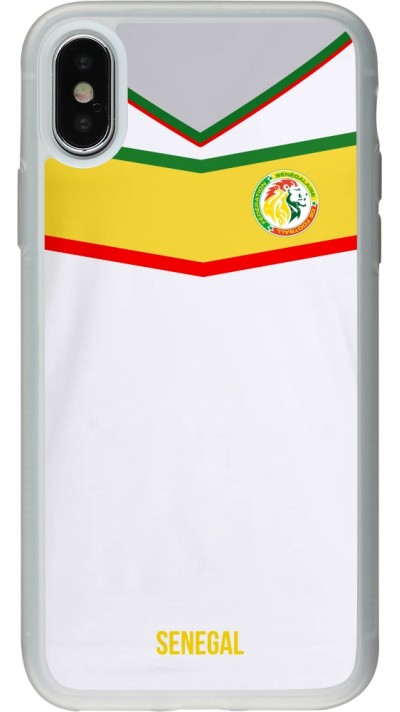 Coque iPhone X / Xs - Silicone rigide transparent Maillot de football Senegal 2022 personnalisable