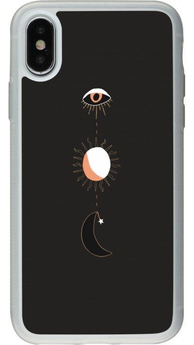 iPhone X / Xs Case Hülle - Silikon transparent Halloween 22 eye sun moon