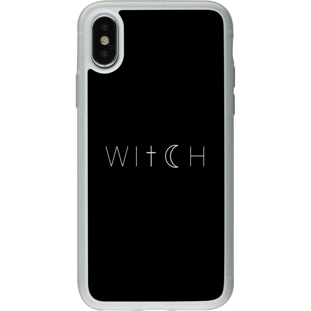 iPhone X / Xs Case Hülle - Silikon transparent Halloween 22 witch word