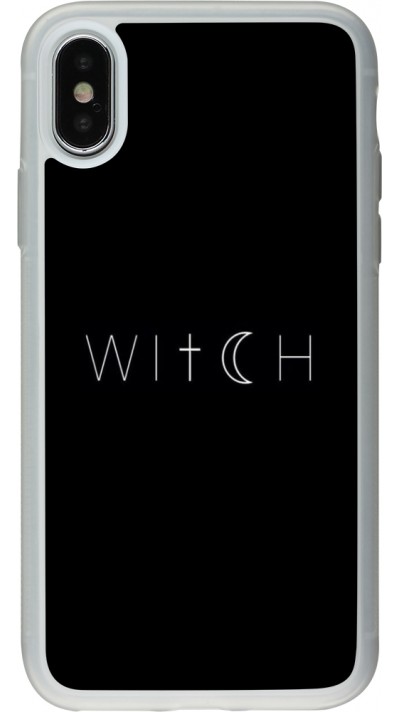 Coque iPhone X / Xs - Silicone rigide transparent Halloween 22 witch word