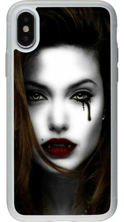 Coque iPhone X / Xs - Silicone rigide transparent Halloween 2023 gothic vampire