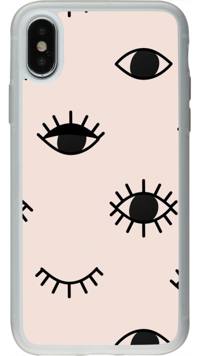 iPhone X / Xs Case Hülle - Silikon transparent Halloween 2023 I see you
