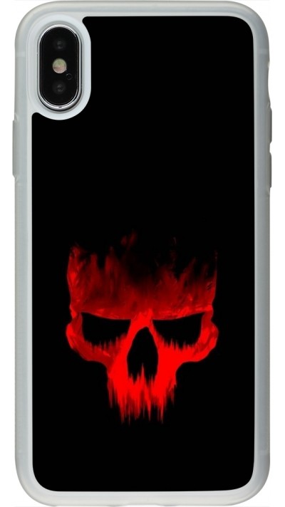Coque iPhone X / Xs - Silicone rigide transparent Halloween 2023 scary skull