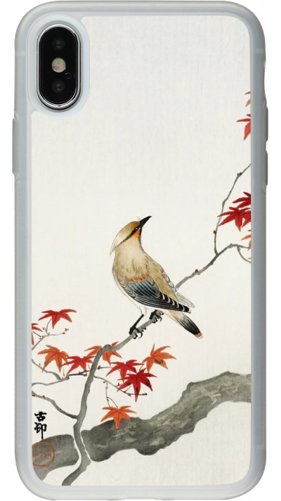 iPhone X / Xs Case Hülle - Silikon transparent Japanese Bird