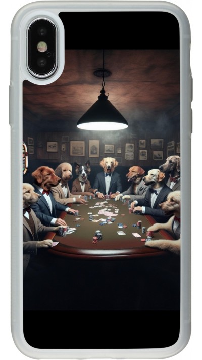 Coque iPhone X / Xs - Silicone rigide transparent Les pokerdogs