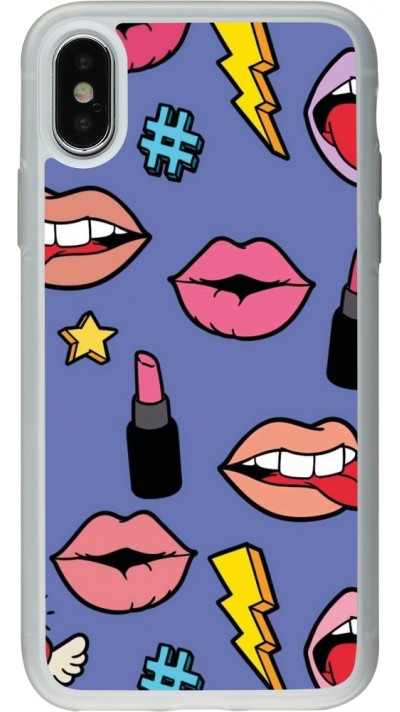 Coque iPhone X / Xs - Silicone rigide transparent Lips and lipgloss