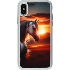 iPhone X / Xs Case Hülle - Silikon transparent Majestätischer Sonnenuntergang Pferd
