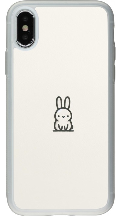Coque iPhone X / Xs - Silicone rigide transparent Minimal bunny cutie