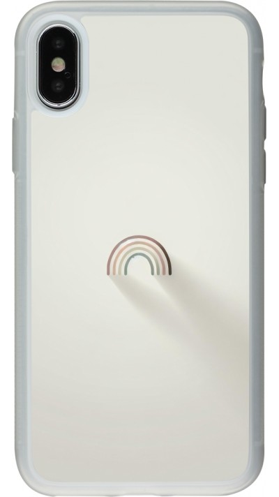 iPhone X / Xs Case Hülle - Silikon transparent Mini Regenbogen Minimal