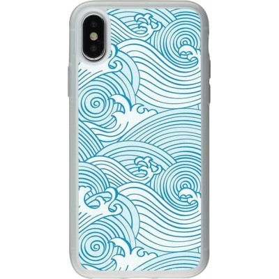Hülle iPhone X / Xs - Silikon transparent Ocean Waves