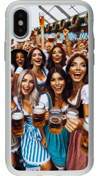 iPhone X / Xs Case Hülle - Silikon transparent Oktoberfest Frauen