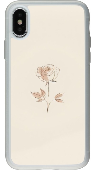 Coque iPhone X / Xs - Silicone rigide transparent Sable Rose Minimaliste