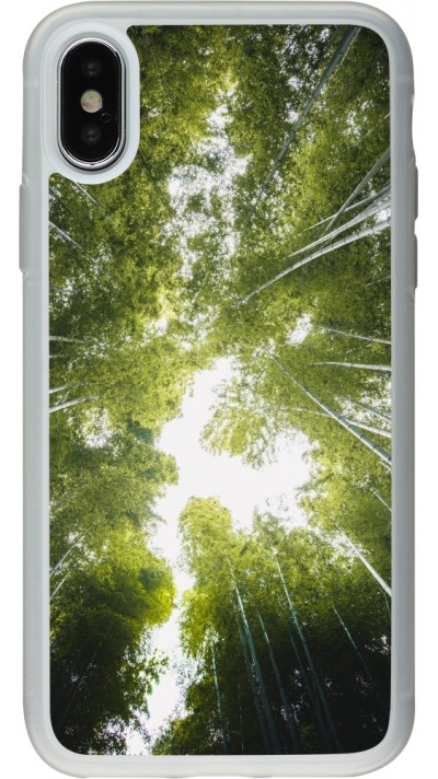 iPhone X / Xs Case Hülle - Silikon transparent Spring 23 forest blue sky