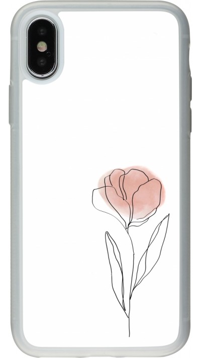 iPhone X / Xs Case Hülle - Silikon transparent Spring 23 minimalist flower
