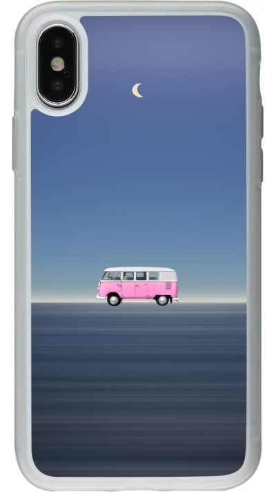 iPhone X / Xs Case Hülle - Silikon transparent Spring 23 pink bus