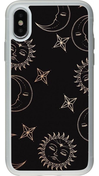 Coque iPhone X / Xs - Silicone rigide transparent Suns and Moons