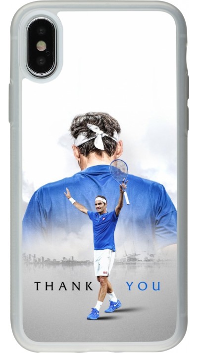 Coque iPhone X / Xs - Silicone rigide transparent Thank you Roger