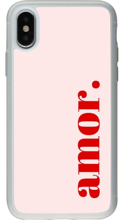 Coque iPhone X / Xs - Silicone rigide transparent Valentine 2024 amor