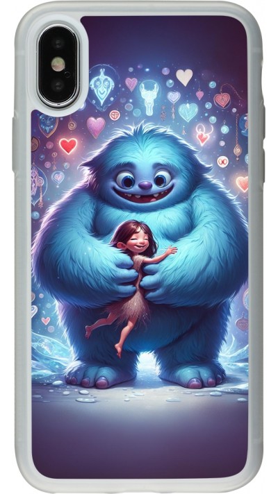 Coque iPhone X / Xs - Silicone rigide transparent Valentine 2024 Fluffy Love