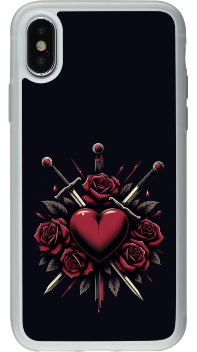 Coque iPhone X / Xs - Silicone rigide transparent Valentine 2024 gothic love