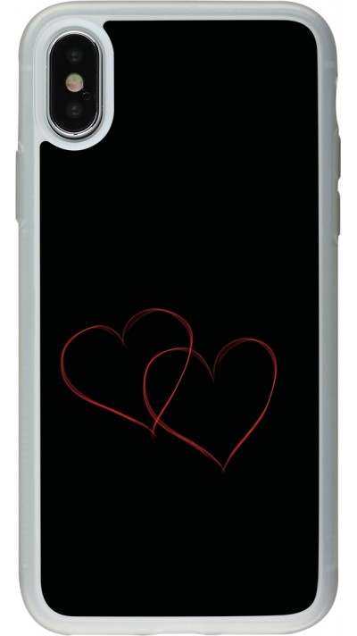 Coque iPhone X / Xs - Silicone rigide transparent Valentine 2023 attached heart