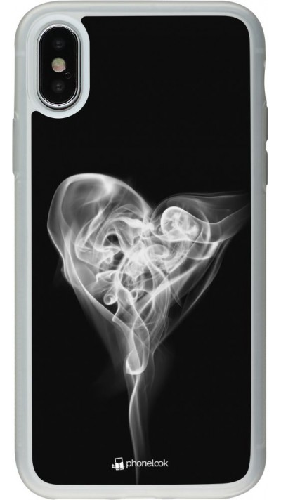 Hülle iPhone X / Xs - Silikon transparent Valentine 2022 Black Smoke