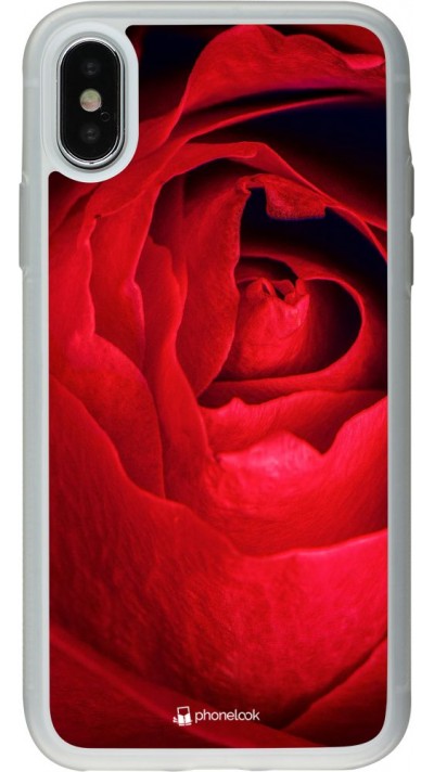 Hülle iPhone X / Xs - Silikon transparent Valentine 2022 Rose