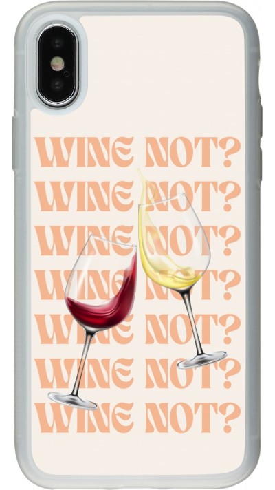 Coque iPhone X / Xs - Silicone rigide transparent Wine not