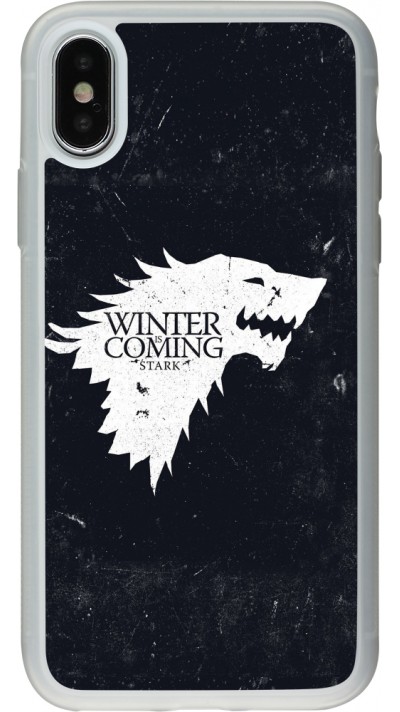 Coque iPhone X / Xs - Silicone rigide transparent Winter is coming Stark