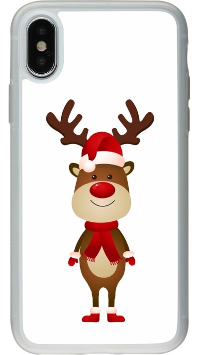 iPhone X / Xs Case Hülle - Silikon transparent Christmas 22 reindeer
