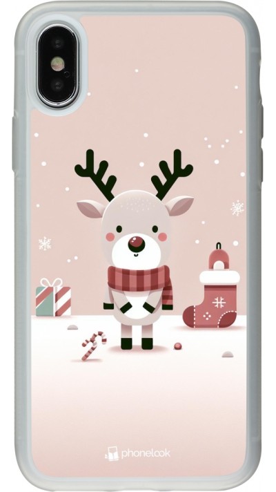 iPhone X / Xs Case Hülle - Silikon transparent Weihnachten 2023 Choupinette Rentier