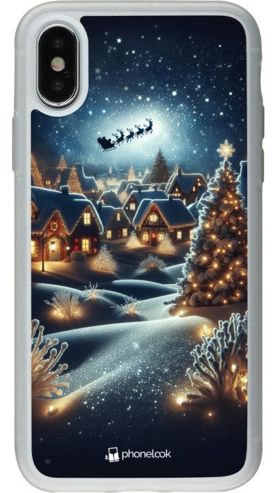 Coque iPhone X / Xs - Silicone rigide transparent Noël 2023 Christmas is Coming