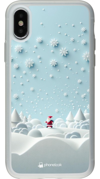 iPhone X / Xs Case Hülle - Silikon transparent Weihnachten 2023 Kleiner Vater Schneeflocke