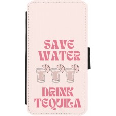 iPhone X / Xs Case Hülle - Wallet schwarz Cocktail Save Water Drink Tequila