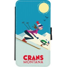 iPhone X / Xs Case Hülle - Wallet schwarz Crans-Montana Ski Downhill