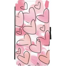 iPhone X / Xs Case Hülle - Wallet schwarz Easter 2023 pink hearts