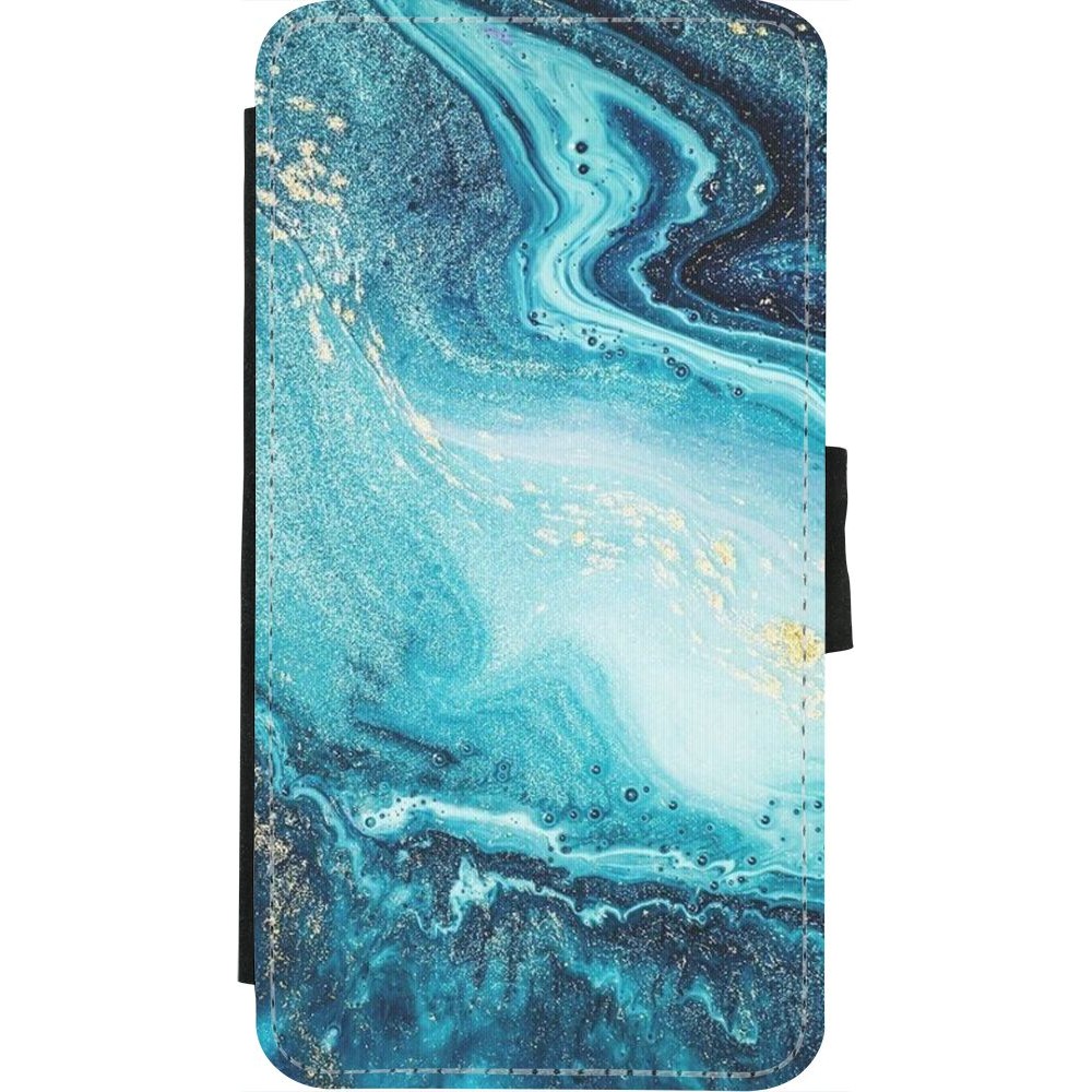 Hülle iPhone X / Xs - Wallet schwarz Sea Foam Blue - Kaufen auf PhoneLook