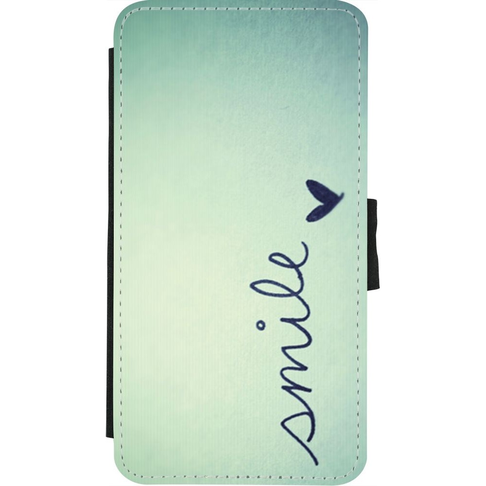 Coque iPhone X / Xs - Wallet noir Smile