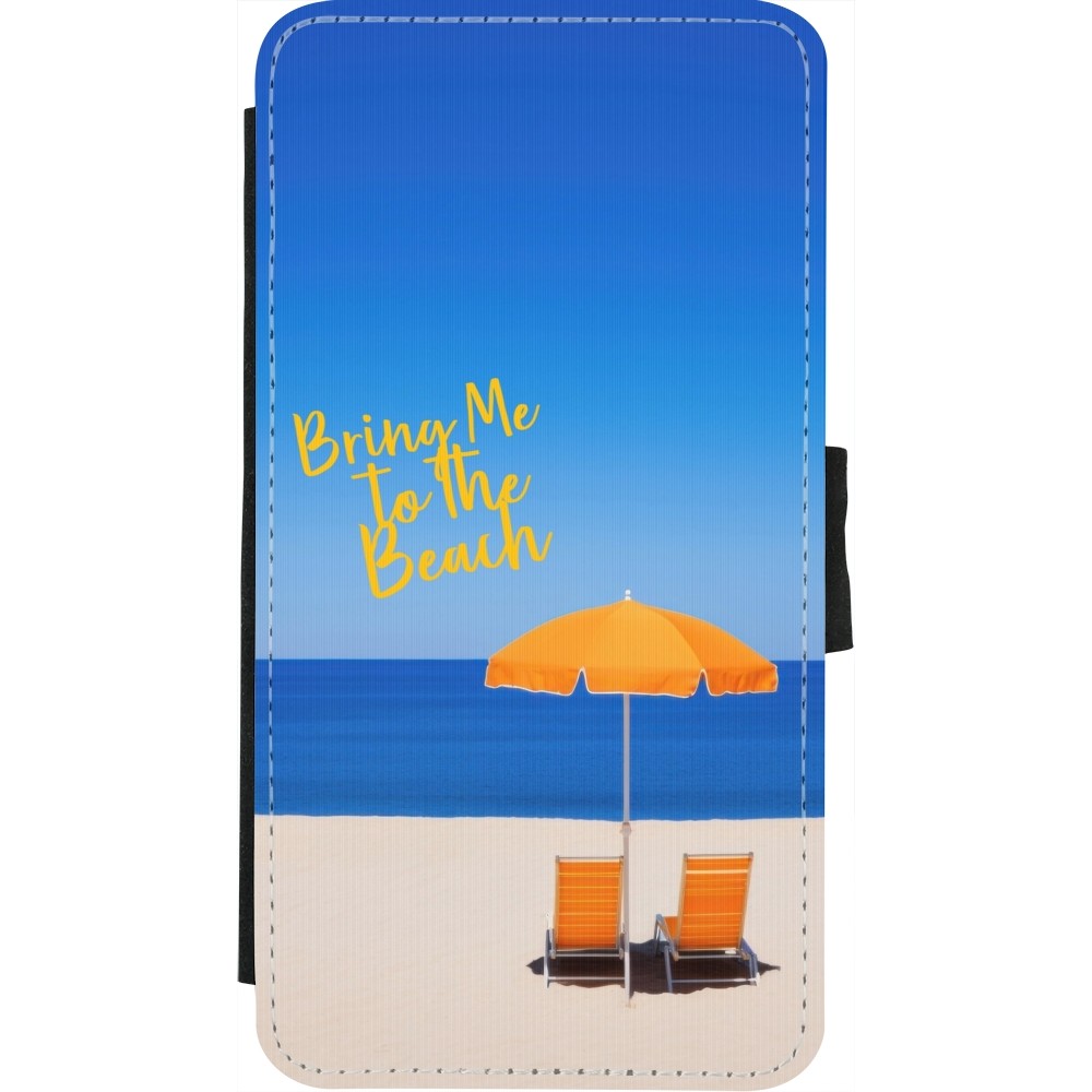 Coque iPhone X / Xs - Wallet noir Summer 2025 Bring me to the beach