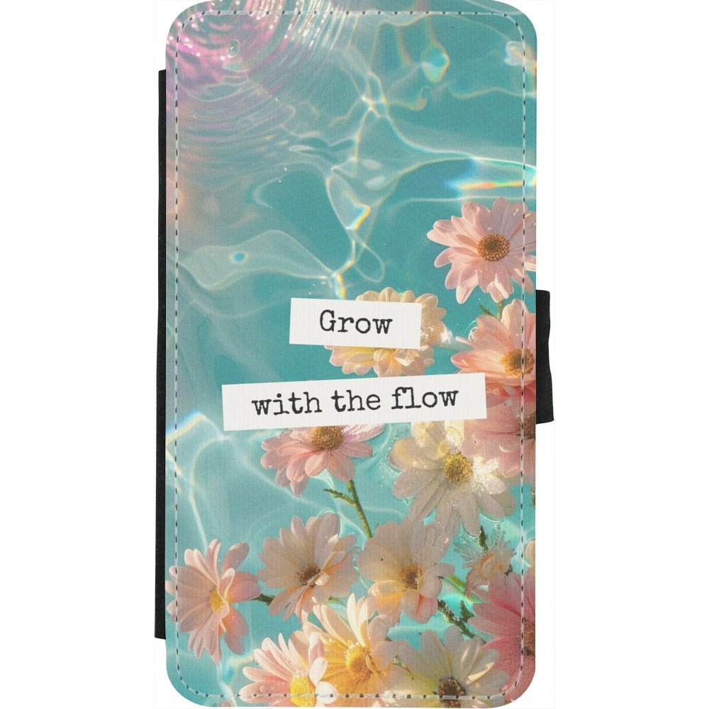 iPhone X / Xs Case Hülle - Wallet schwarz Summer 2025 Grow with the flow