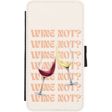 iPhone X / Xs Case Hülle - Wallet schwarz Wine not