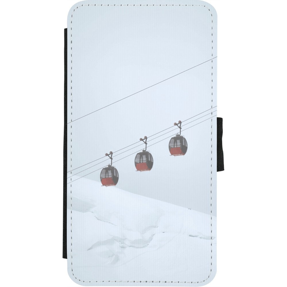 Coque iPhone X / Xs - Wallet noir Winter 22 ski lift