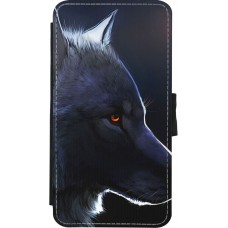 Hülle iPhone X / Xs - Wallet schwarz Wolf Shape