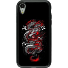 iPhone XR Case Hülle - Hybrid Armor schwarz Japanese style Dragon Tattoo Red Black