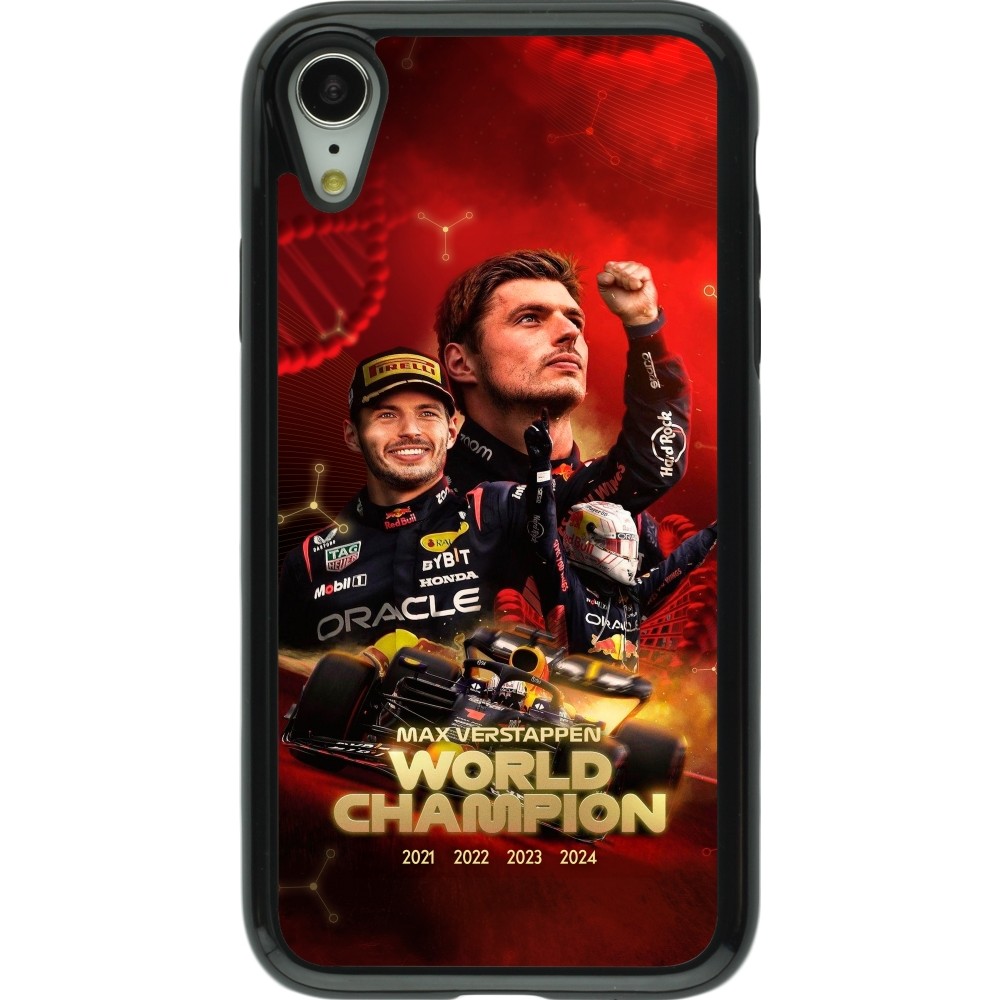 iPhone XR Case Hülle - Hybrid Armor schwarz Max Verstappen Champion 2023