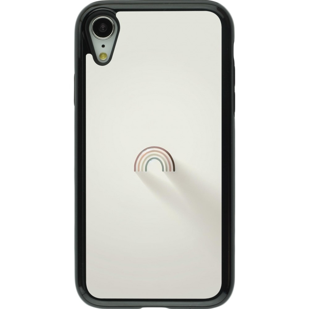 iPhone XR Case Hülle - Hybrid Armor schwarz Mini Regenbogen Minimal