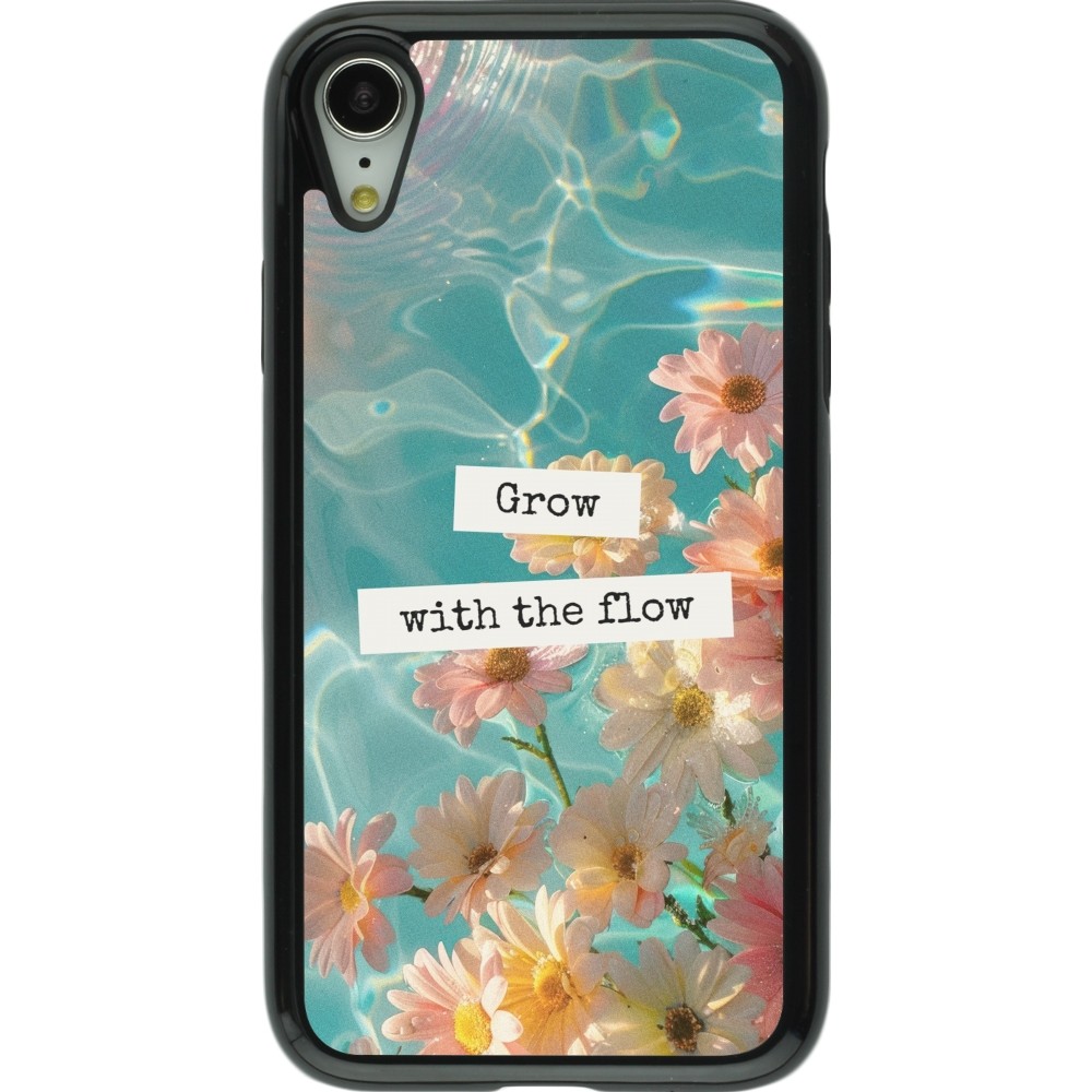 Coque iPhone XR - Hybrid Armor noir Summer 2025 Grow with the flow