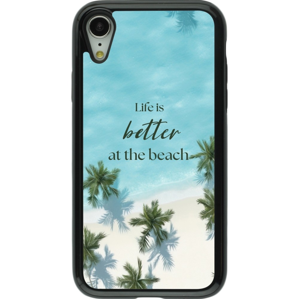 Coque iPhone XR - Hybrid Armor noir Summer 2025 Life is better at the beach