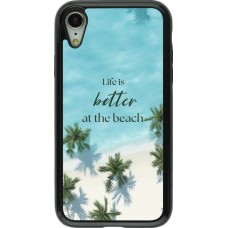 Coque iPhone XR - Hybrid Armor noir Summer 2025 Life is better at the beach